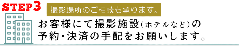 撮影の流れ-施設の予約と精算